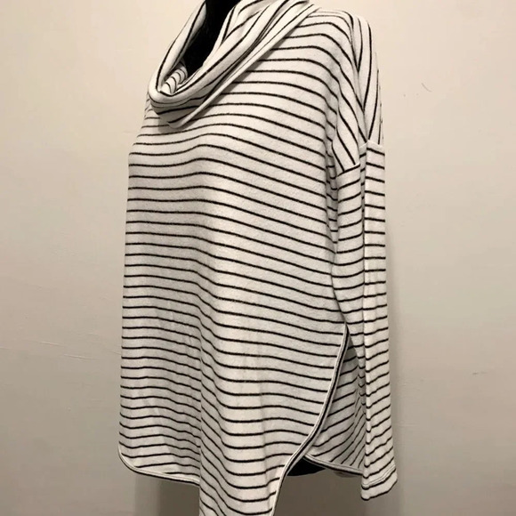 LOU & GREY Striped Soft Long Sleeve Cowl Neck Tunic Sweater - Picture 4 of 9
